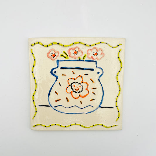 Flower pot ceramic tile