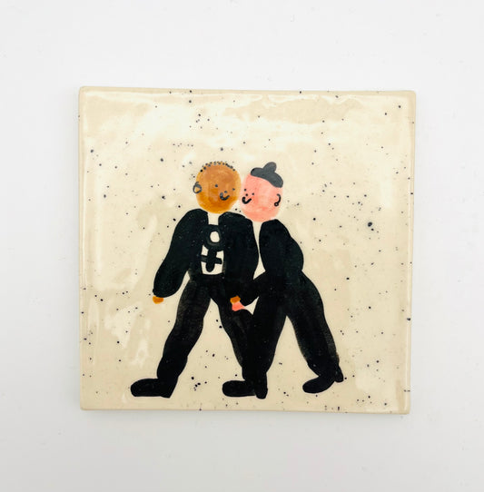 Leather Dyke ceramic tile ~ 3