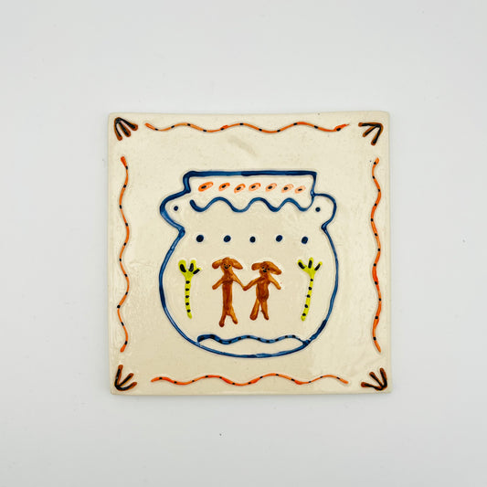 Dog Vase ceramic tile