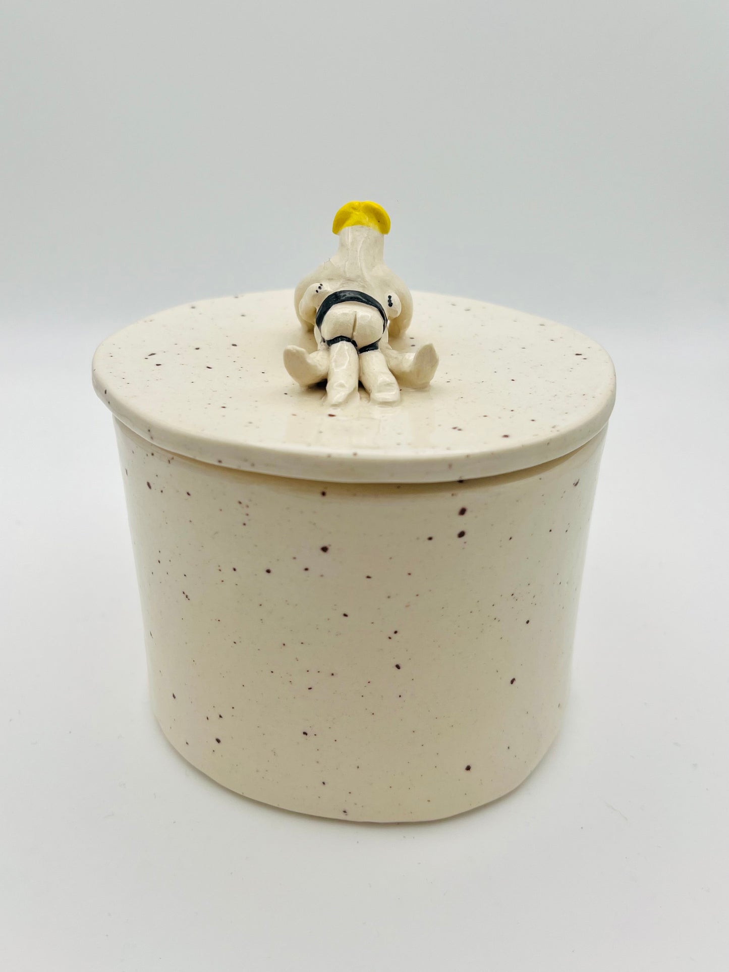 Strap lidded pot