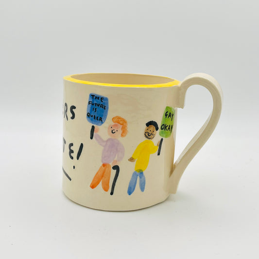 Queers unite ceramic mug