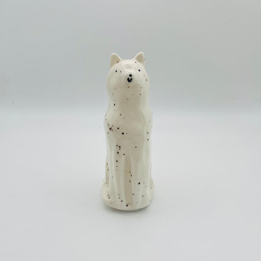 Cat Ornament oatmeal glaze