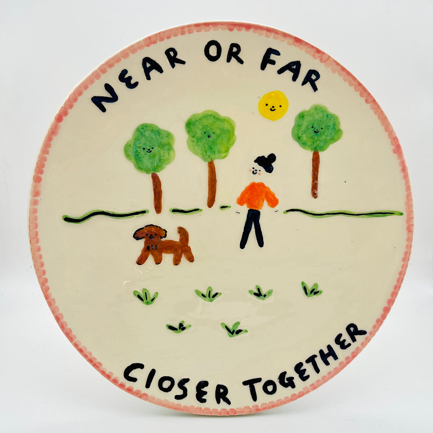 Near or far closer together ceramic plate
