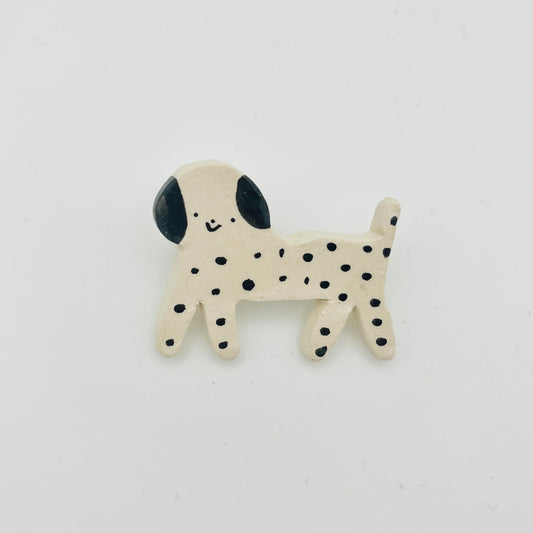 Spotty dog pin badge