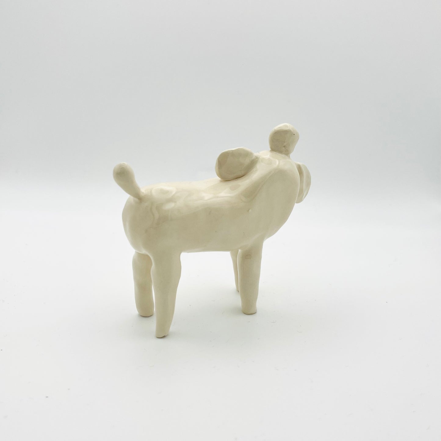 White poodle ceramic ornament