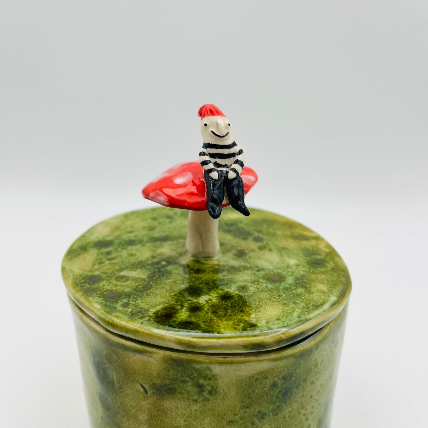 Gnome lidded pot