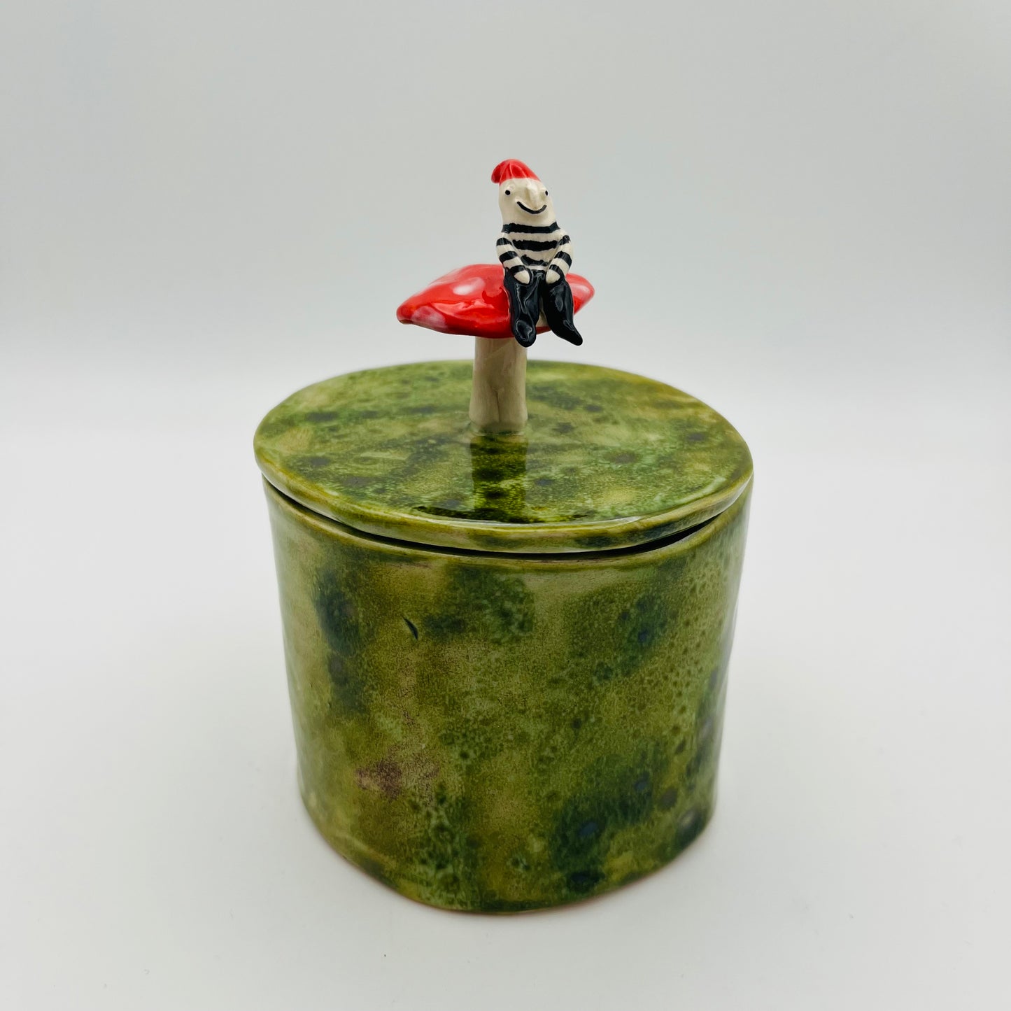 Gnome lidded pot