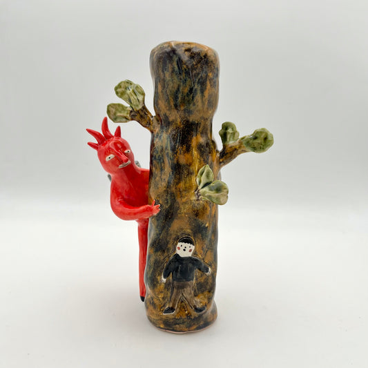 Krampus candle holder