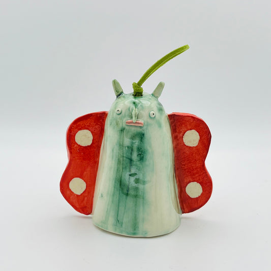 Ceramic butterfly bell