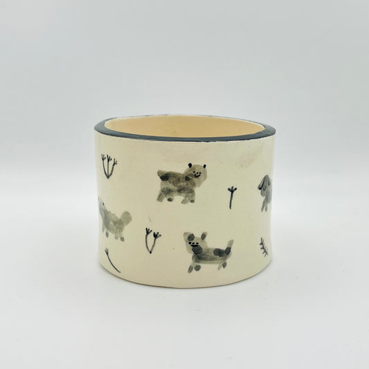 Dogs in the park - ceramic pot