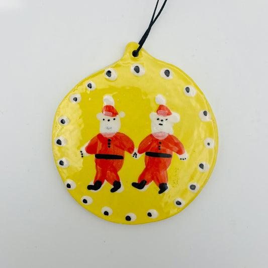 Santa pups hanging decoration