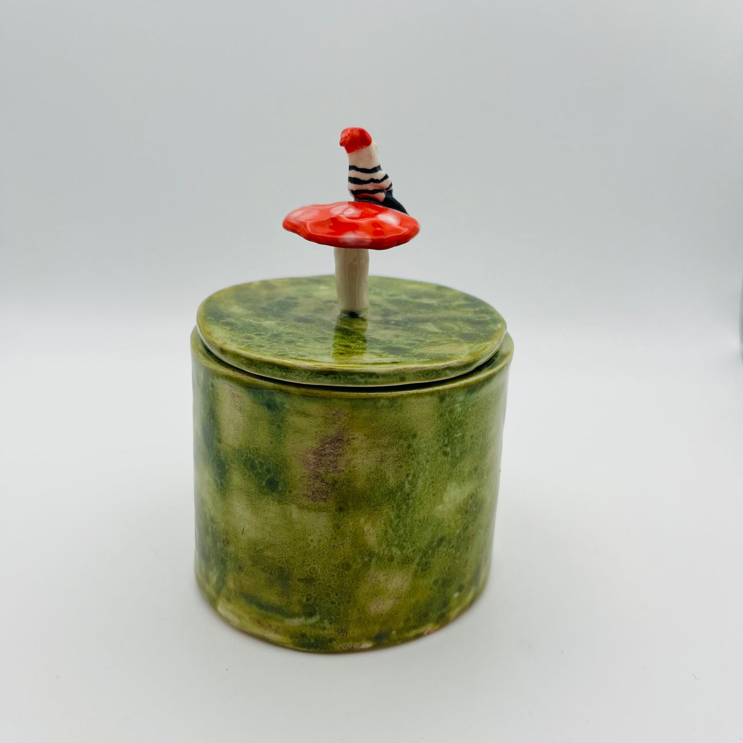 Gnome lidded pot